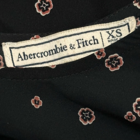 Abercrombie & Fitch Office Keyhole Back Dress Boho/Floral Paisley Trim & Cuffs - Picture 3 of 8